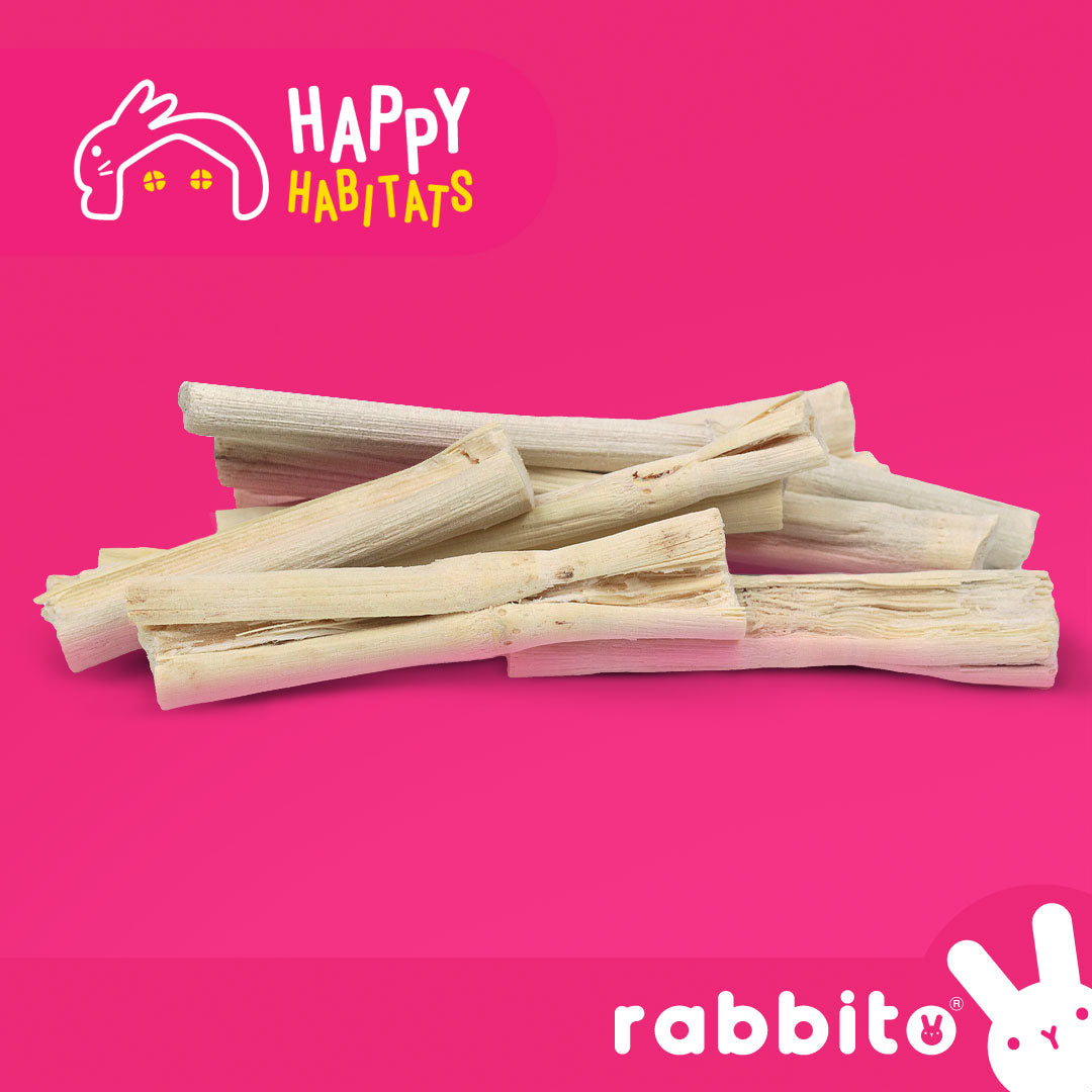 Happy Habitats Nibble & Snack SWEET BAMBOO STICKS 100g Rabbito