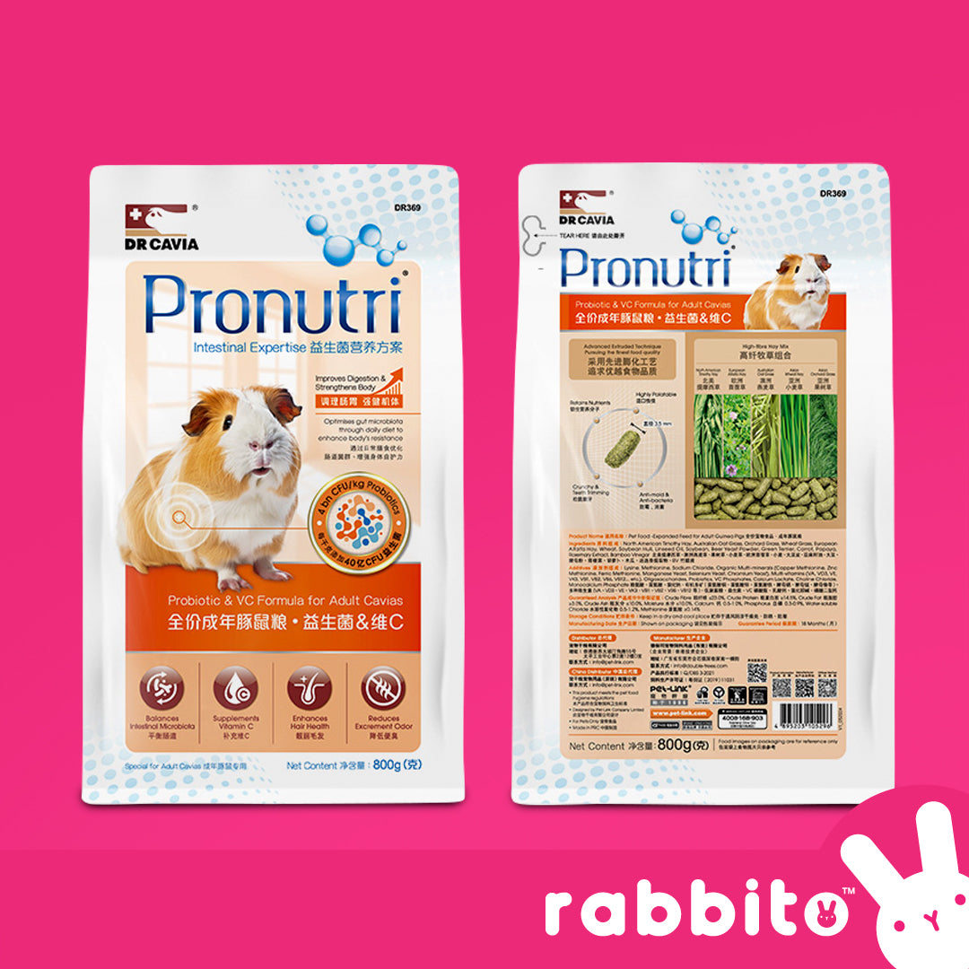 Dr. Cavia Pronutri Probiotic and Vit-C Formula Guinea Pig Food 800g