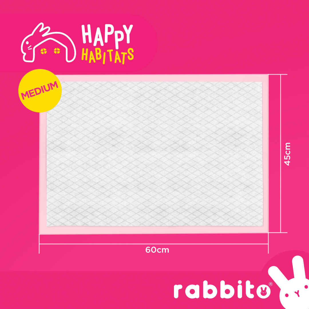 Happy Habitats EXTRA THICK Premium Pee Pads Rabbito