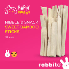 Load image into Gallery viewer, Happy Habitats Nibble &amp; Snack SWEET BAMBOO STICKS 100g