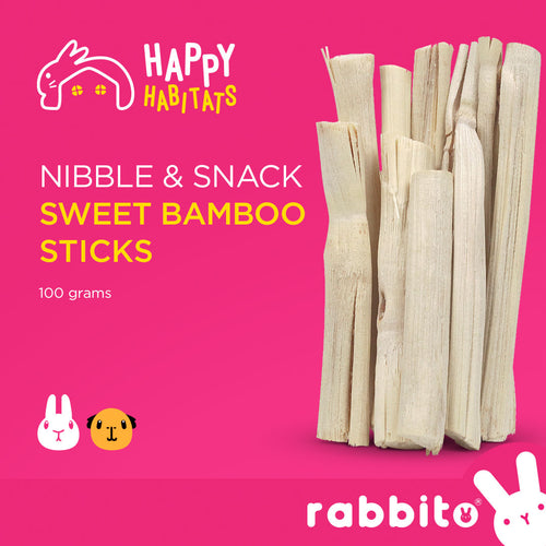 Happy Habitats Nibble & Snack SWEET BAMBOO STICKS 100g