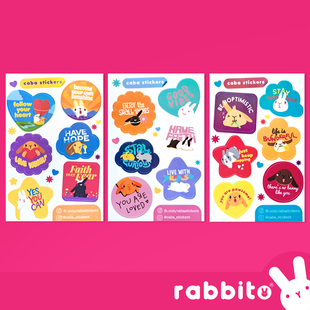Bunny Pawsitivity Holographic Sticker Sheets