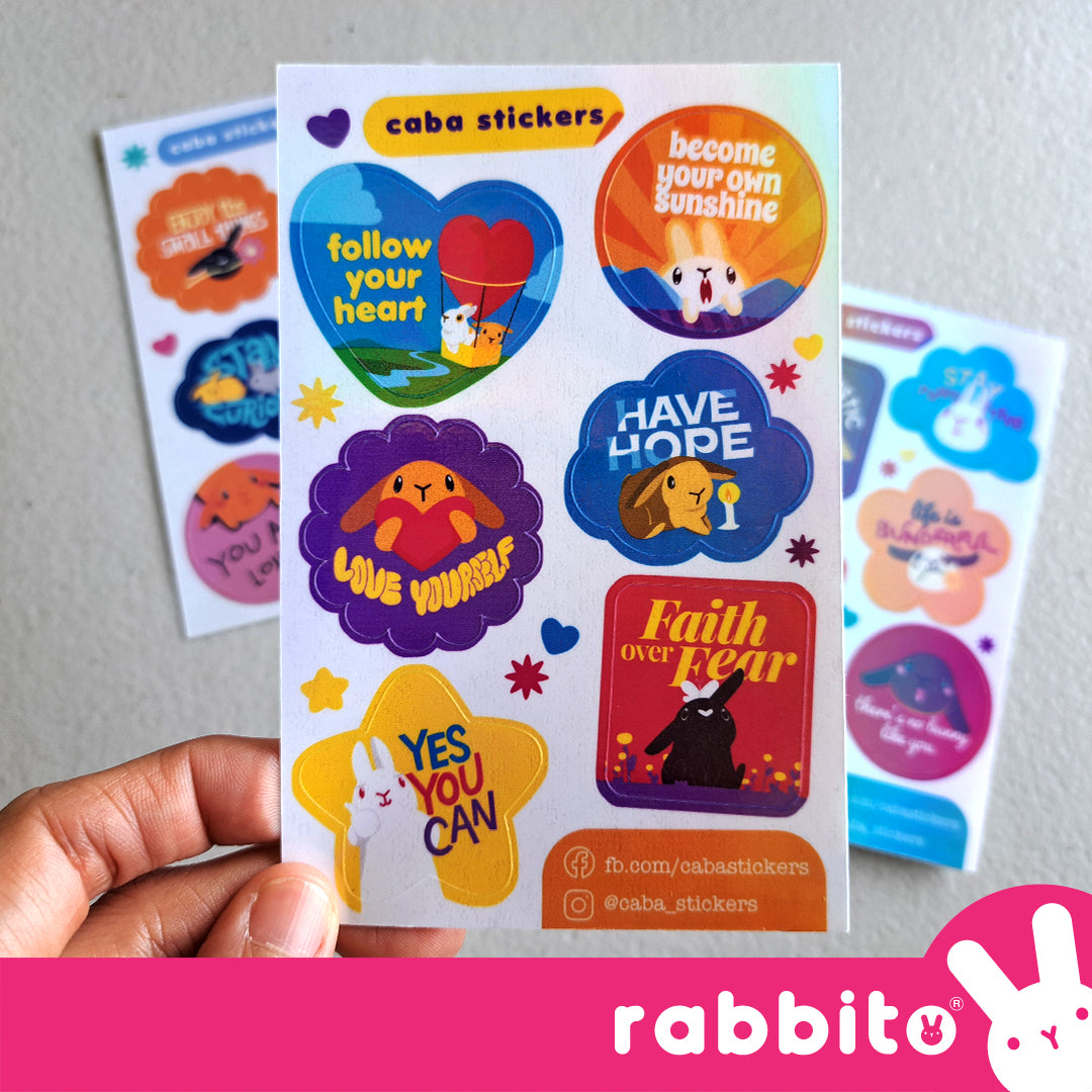 Bunny Pawsitivity Holographic Sticker Sheets