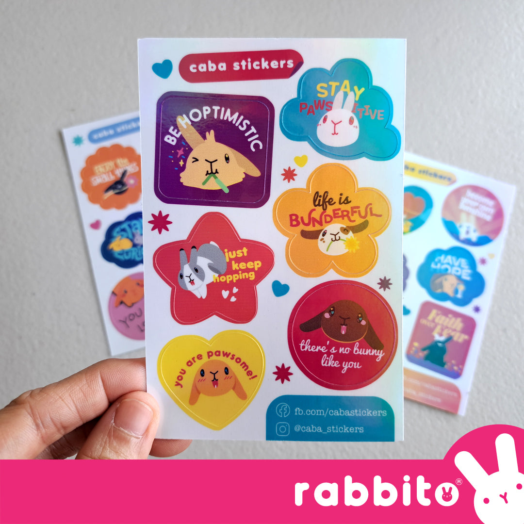 Bunny Pawsitivity Holographic Sticker Sheets