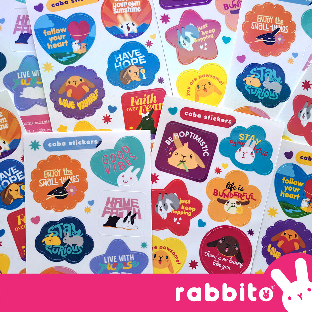 Bunny Pawsitivity Holographic Sticker Sheets