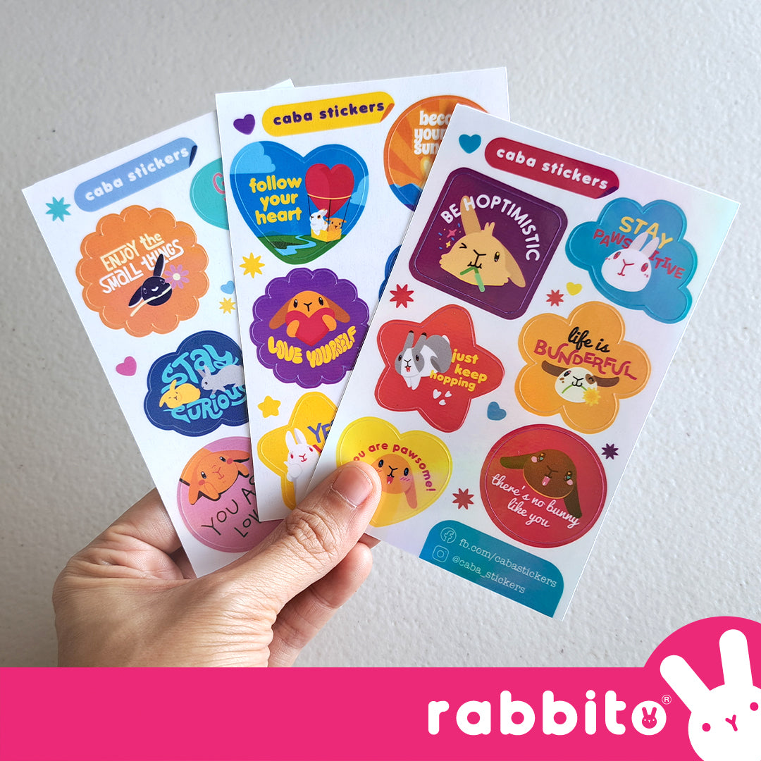 Bunny Pawsitivity Holographic Sticker Sheets