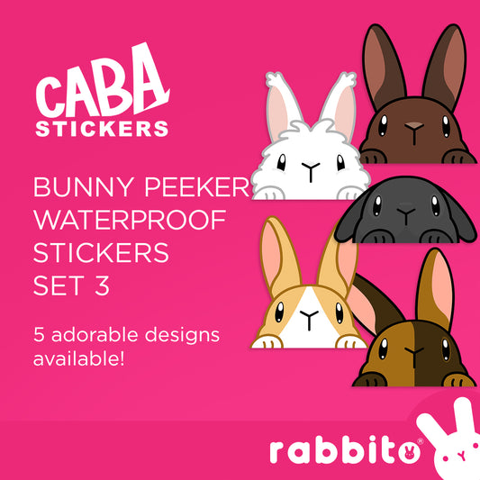 CABA STICKERS Bunny Peeker Stickers Set 3