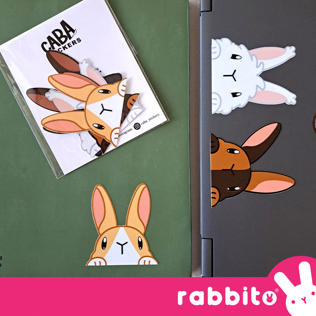 CABA STICKERS Bunny Peeker Stickers Set 3