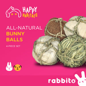 Happy Habitats All-Natural BUNNY BALLS Toy 4-piece Set