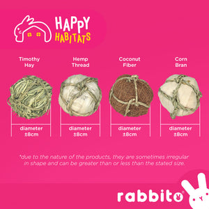 Happy Habitats All-Natural BUNNY BALLS Toy 4-piece Set