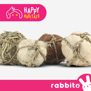 Happy Habitats All-Natural BUNNY BALLS Toy 4-piece Set