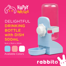 Load image into Gallery viewer, Happy Habitats DELIGHTFUL DRINKING BOTTLE with Dish