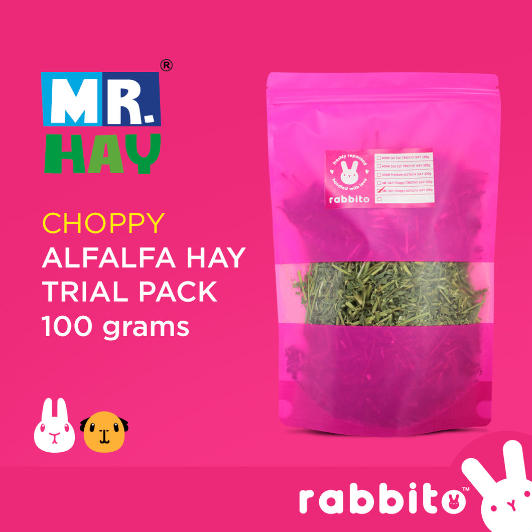 Hay TRIAL PACKS 100g (Alfalfa and Timothy Hay)