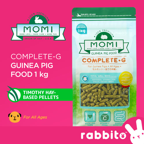 MOMI Complete-G Guinea Pig Food 1KG (Timothy Hay-Based Pellets)