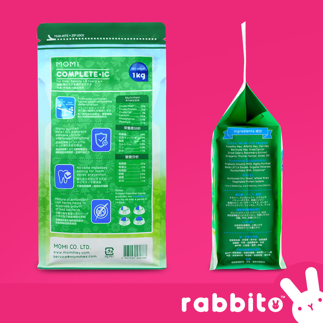 MOMI Complete-IC Senior Rabbit Food 1kg