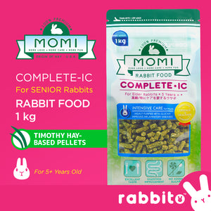 MOMI Complete-IC Senior Rabbit Food 1KG (Timothy Hay-Based Pellets)