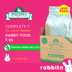MOMI Complete-T Adult Rabbit Food 5KG (Timothy Hay-Based Pellets)