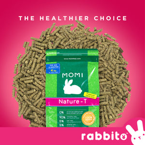 MOMI Nature-T Premium Hay Rabbit Food 4lbs. 100% Pure Hay Pellets
