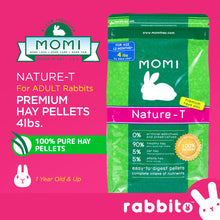 Load image into Gallery viewer, MOMI Nature-T Premium Hay Rabbit Food 4lbs. 100% Pure Hay Pellets