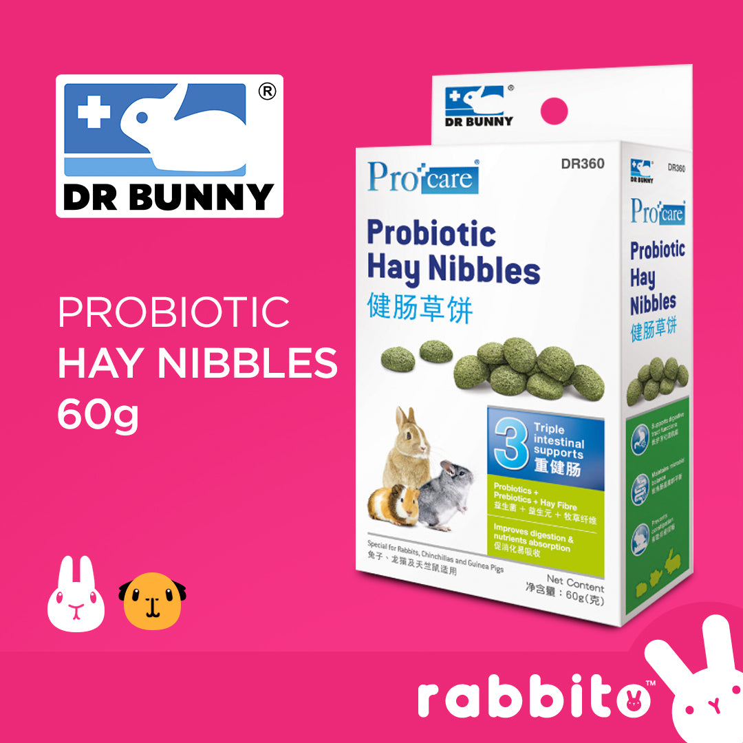 Dr. Bunny Procare Probiotic Digestive Hay Nibbles 60g – Rabbito